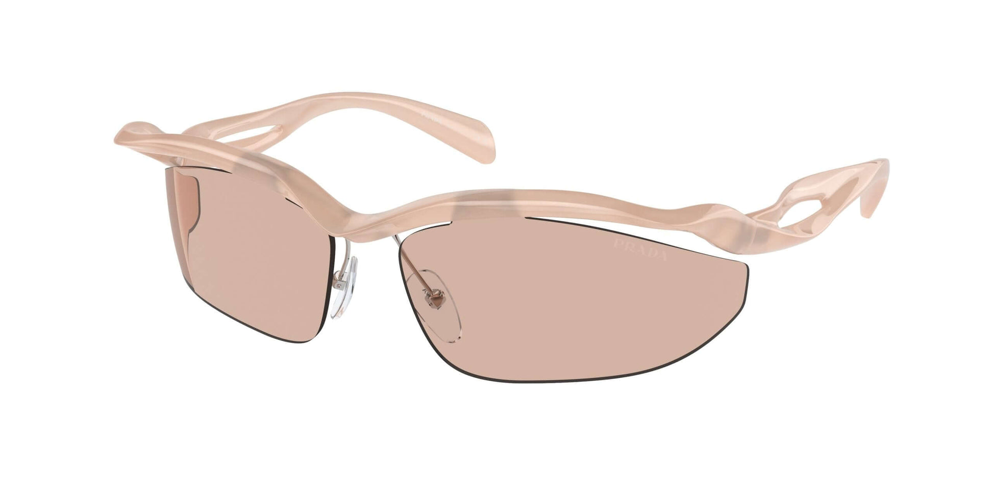 PRADA 0PR A25S sunglasses with a stylish translucent frame and tinted lenses for a modern look.