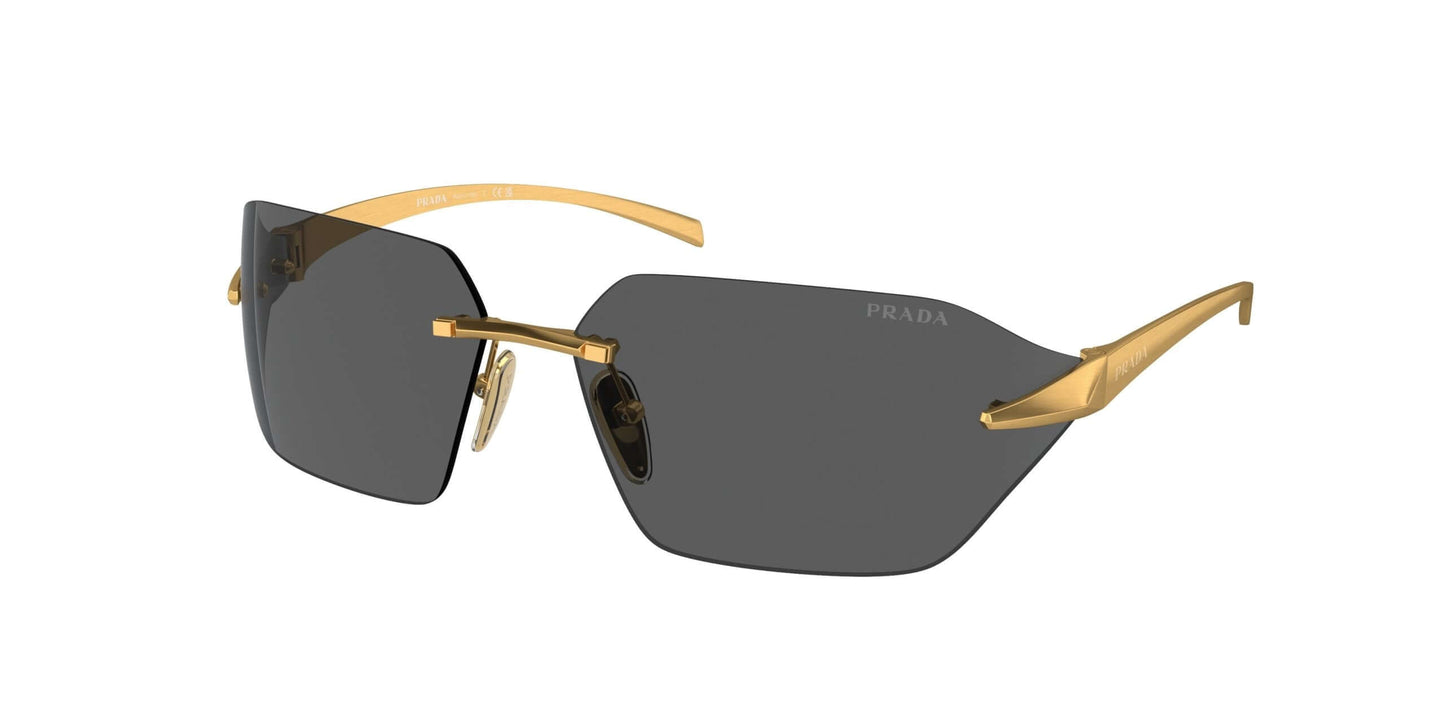 PRADA 0PR A56S sunglasses featuring elegant black lenses and gold accents, perfect for stylish eyewear.