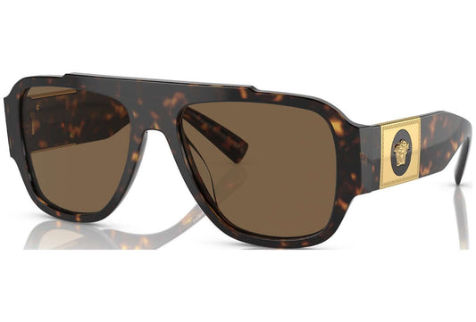 Versace 0VE4436U sunglasses in tortoise shell design with brown lenses and iconic logo, combining luxury and style.