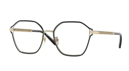 Versace 0VE1299D eyeglasses featuring a stylish octagonal frame and gold accents, ideal for fashion-forward wearers.