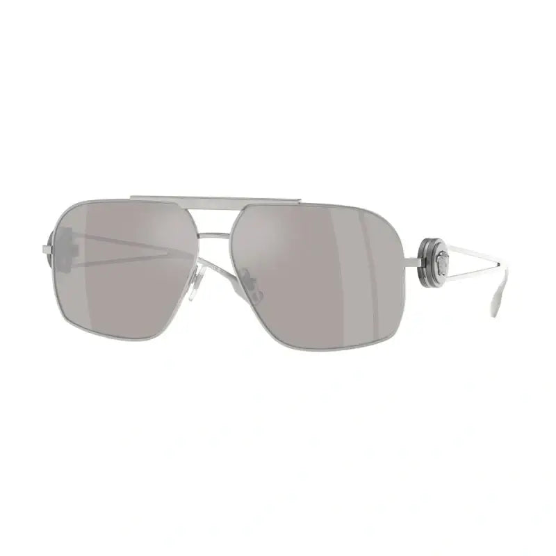 Versace VE2269 sunglasses with a stylish silver frame and sleek gray lenses, perfect for fashionable sun protection.