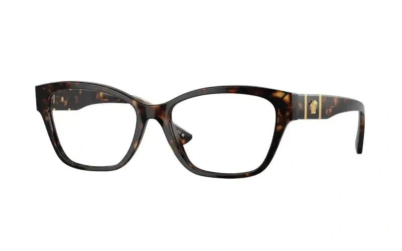 Versace 0VE3344 stylish tortoise-shell eyeglasses with a chic frame, perfect for modern fashion enthusiasts.