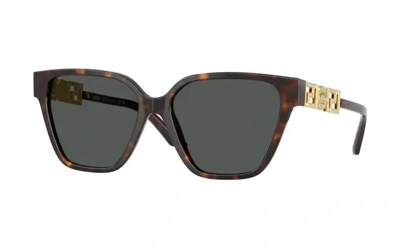 Versace 0VE4471B sunglasses featuring a chic tortoiseshell frame and elegant gold accents, perfect for stylish sun protection.